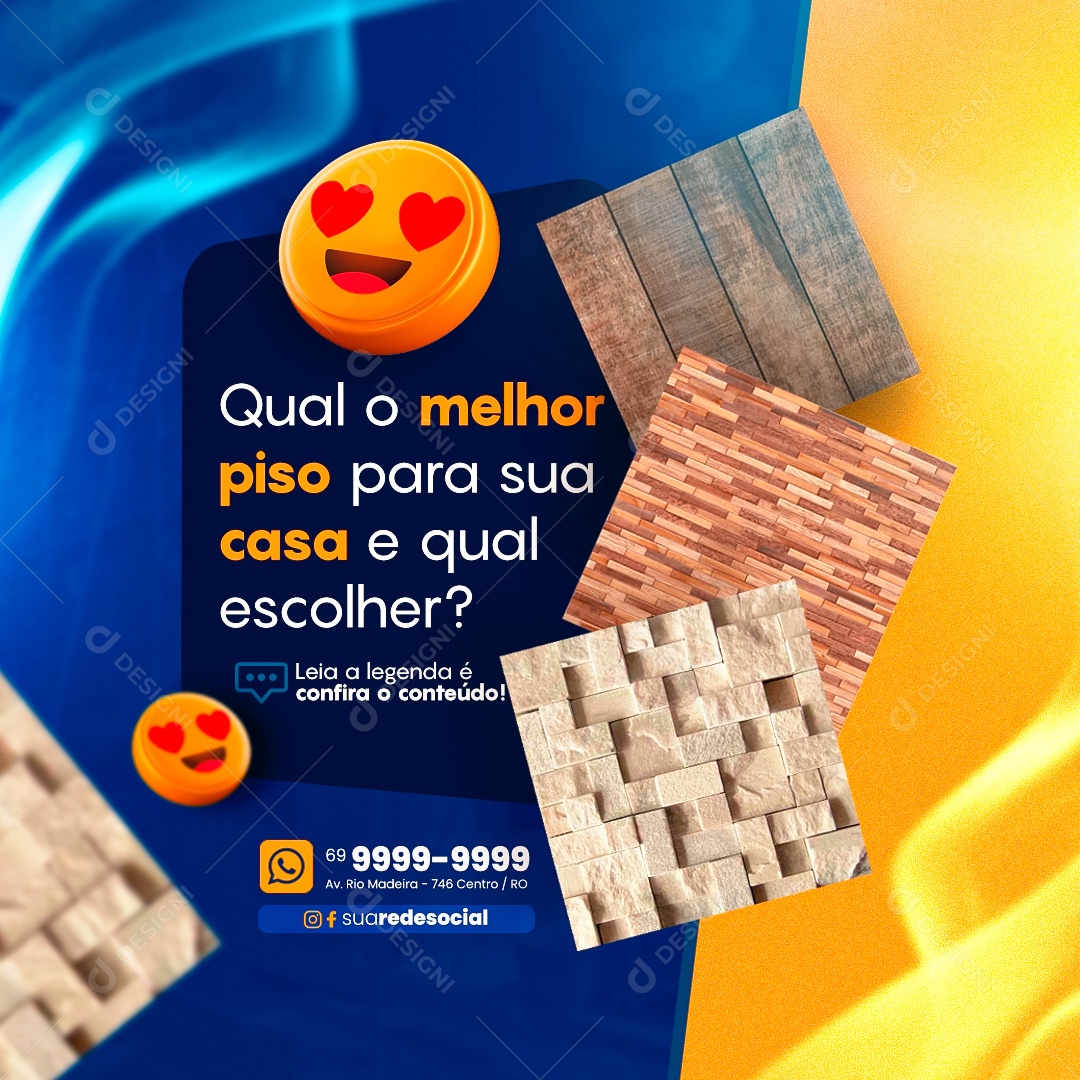 Materiais de Construção Qual o Melhor Piso para sua Casa e Qual Escolher Social Media PSD Editável