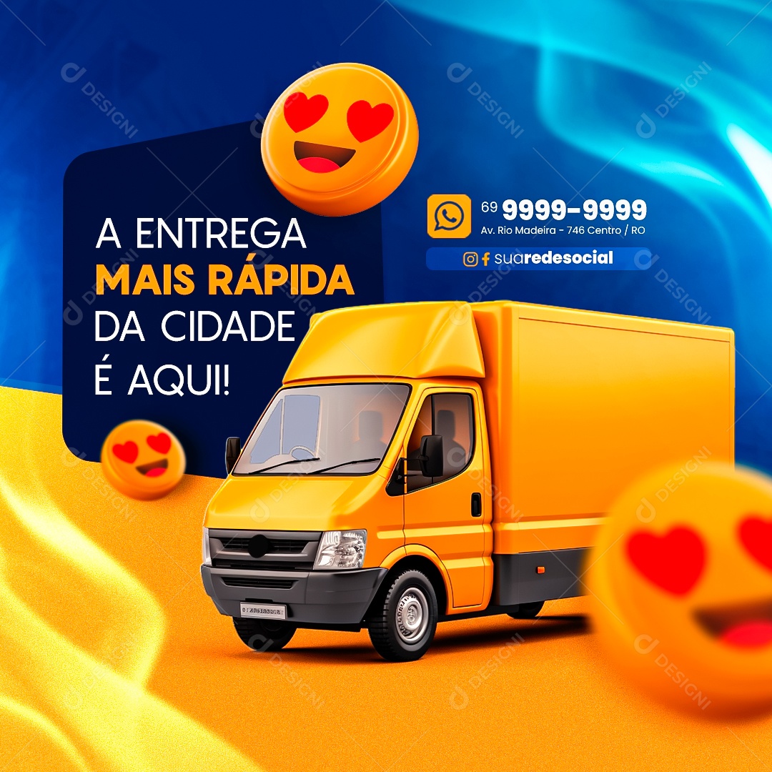 Materiais de Construção A Entrega Mais Rápida da Cidade é Aqui Social Media PSD Editável