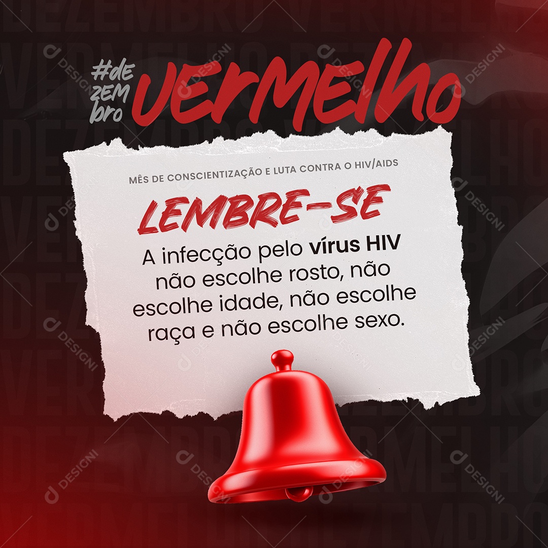 Social Media Feed Dezembro Vermelho Lembre-se PSD Editável