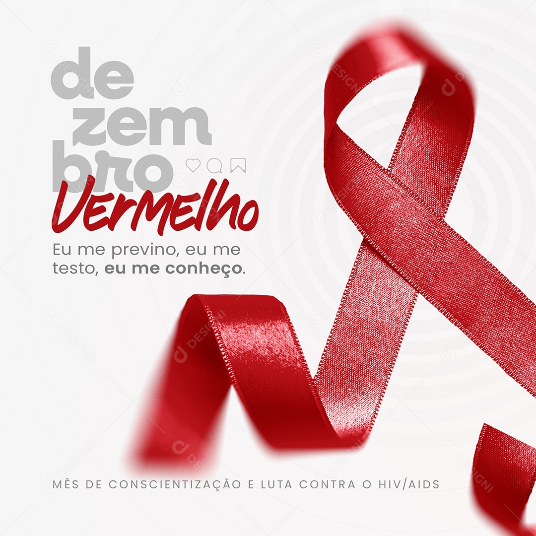 Feed Dezembro Vermelho Mês De Conscientização Social Media PSD Editável