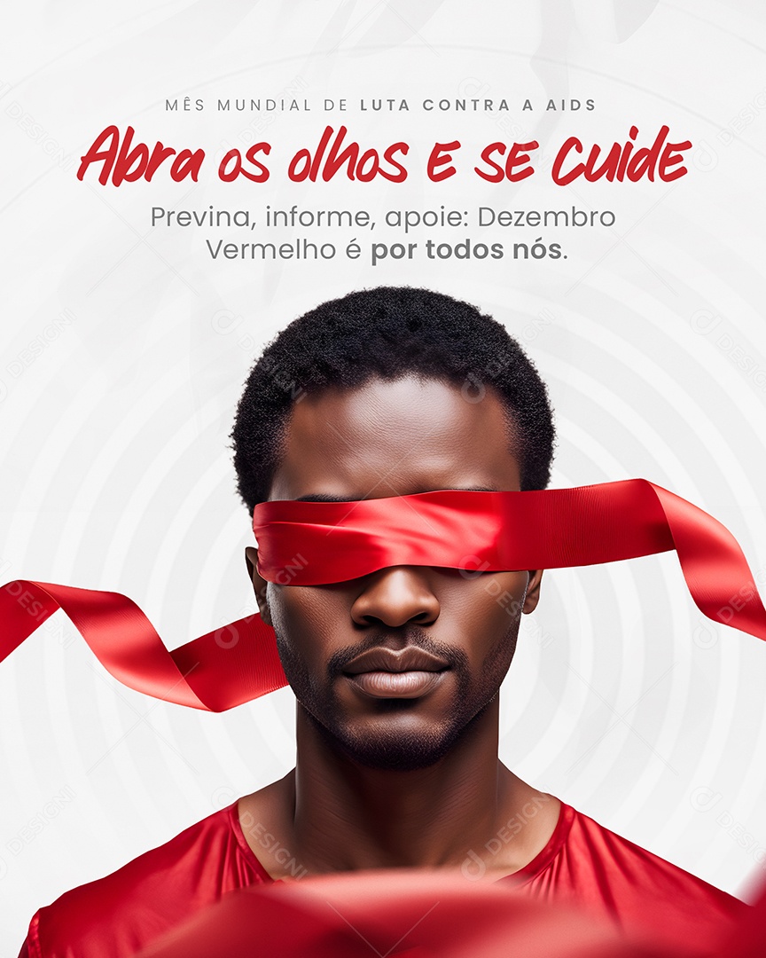 Social Media Story Dezembro Vermelho Luta Contra a AIDS PSD Editável