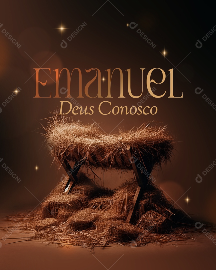 Feliz Natal Cristão Emanuel Deus Conosco Social Media PSD Editável