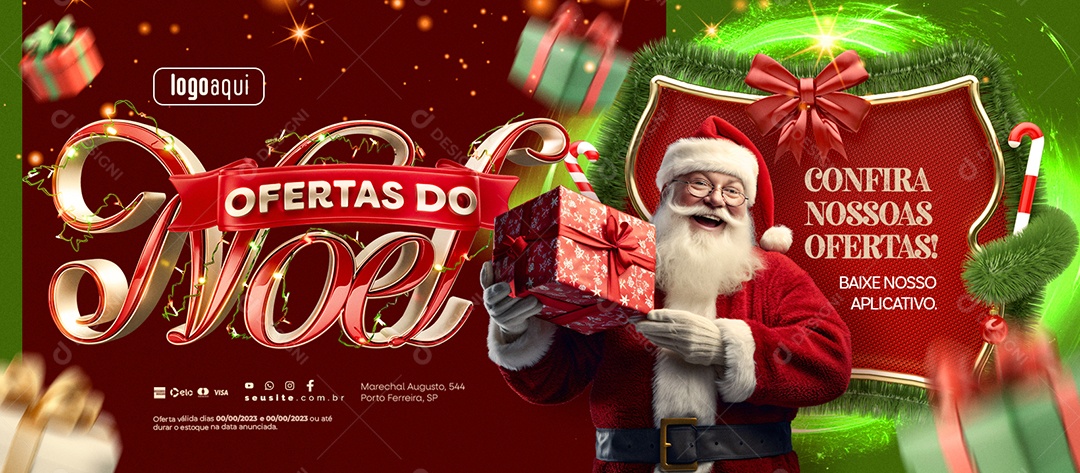Social Media Banner Ofertas Do Noel Venha Conferir nossas Ofertas PSD Editável