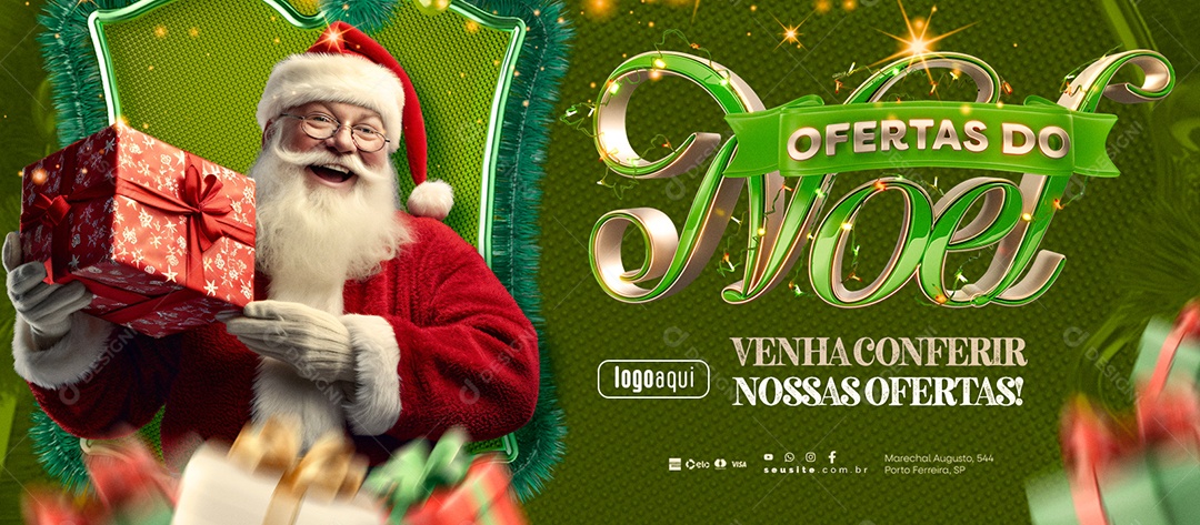 Banner Ofertas Do Noel Venha Conferir nossas Ofertas Social Media PSD Editável