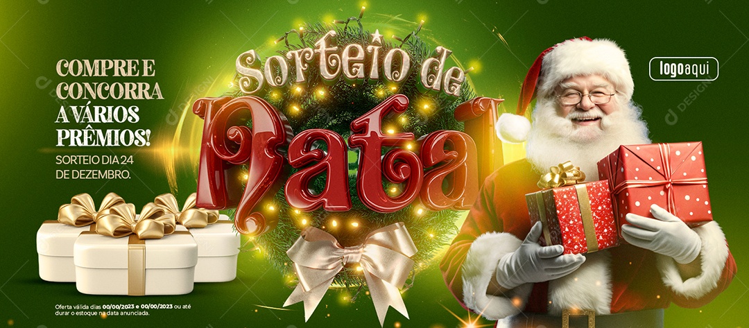 Social Media Banner Sorteio de Natal Compre e Concorra A Vários Prêmios PSD Editável