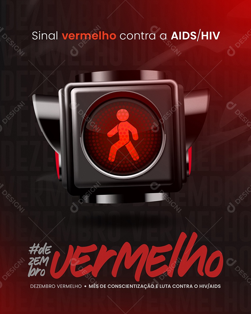 Story Sinal Vermelho Contra a AIDS HIV Dezembro Vermelho Social Media PSD Editável
