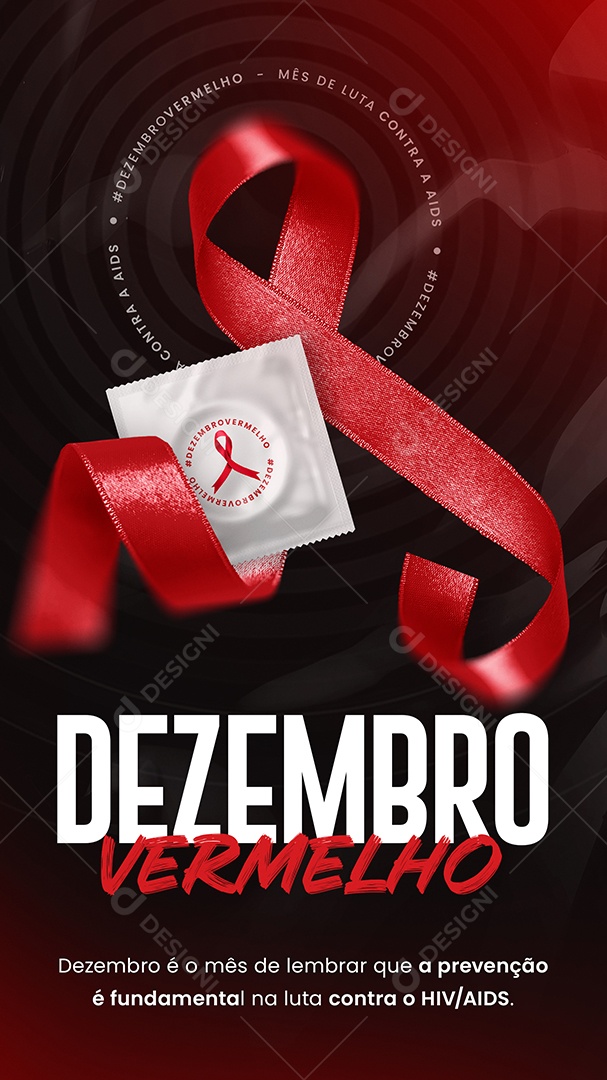 Social Media Story Dezembro Vermelho Faça o Teste PSD Editável
