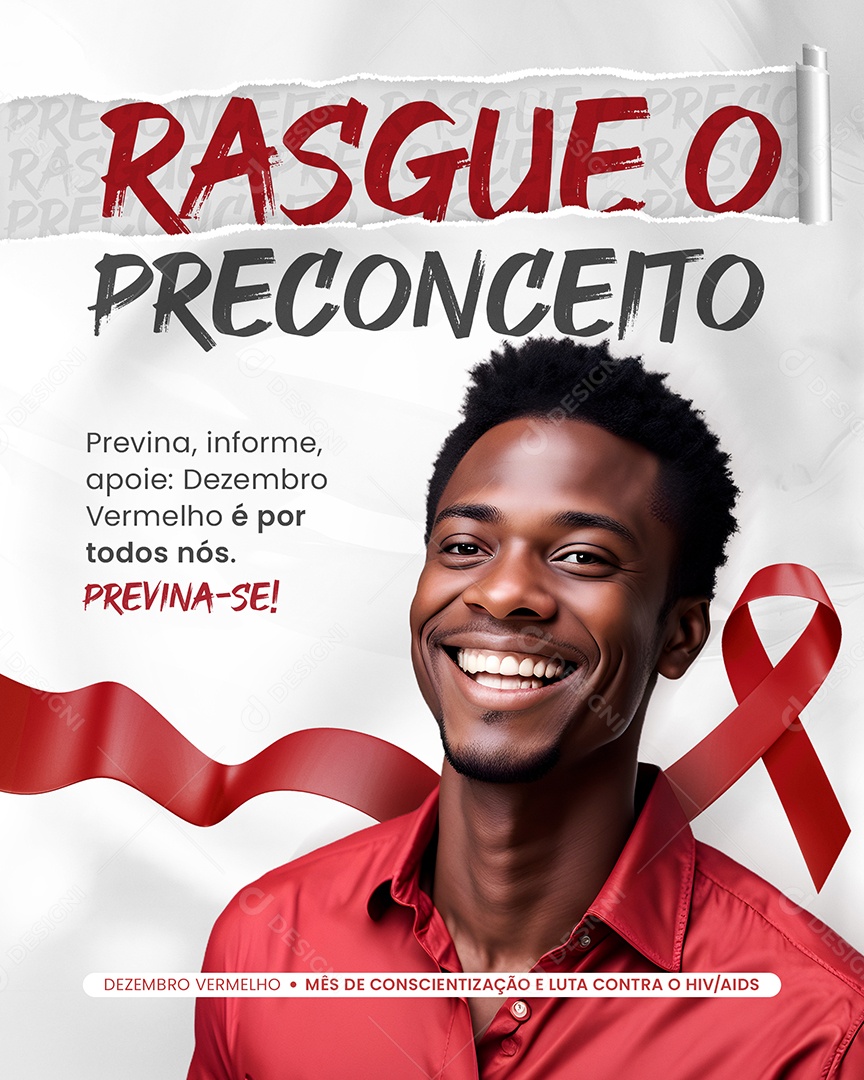 Story Rasgue o Preconceito Dezembro Vermelho Social Media PSD Editável