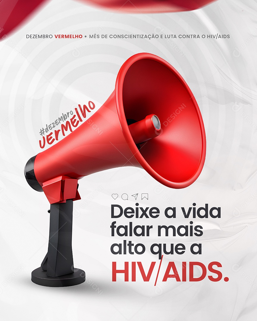 Social Media Story Dezembro Vermelho Deixe a Vida Falar Mais PSD Editável