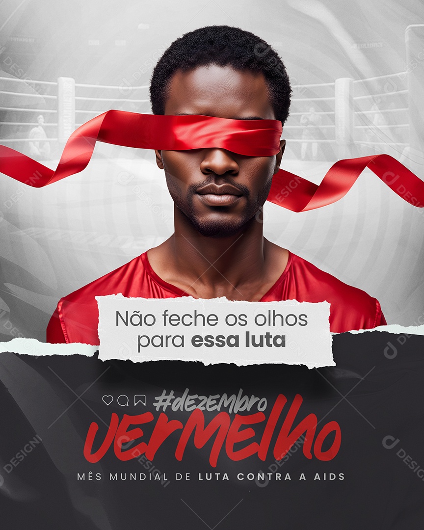 Social Media Story Não Feche Os Olhos Dezembro Vermelho PSD Editável