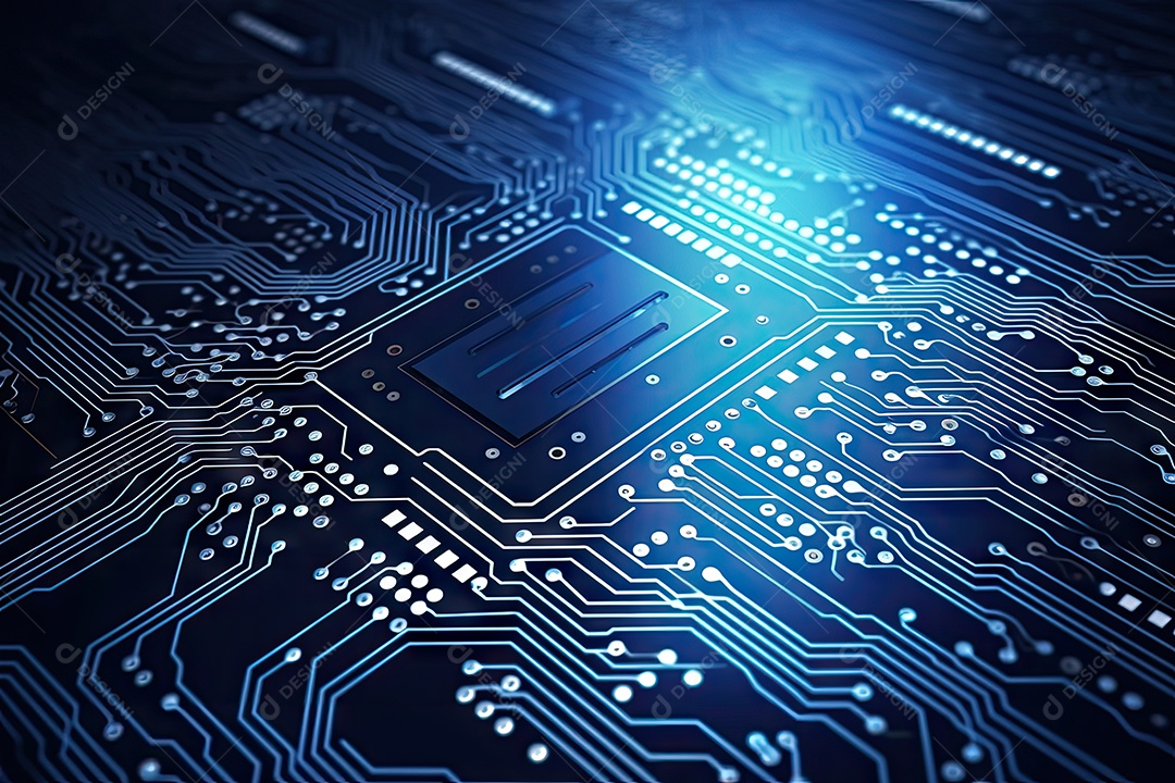 Imagem de tecnologia de computador com fundo de placa de circuito ideal para vários tópicos relacionados a computadores gerada por IA