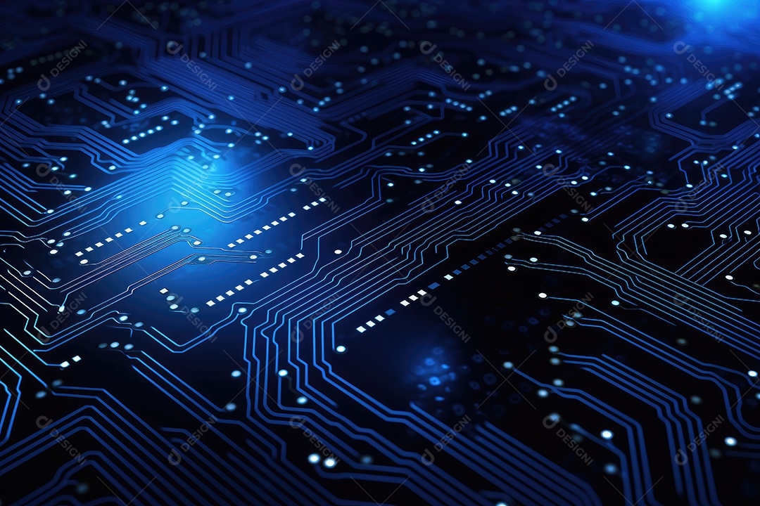 Imagem de tecnologia de computador com fundo de placa de circuito ideal para vários tópicos relacionados a computadores gerada por IA