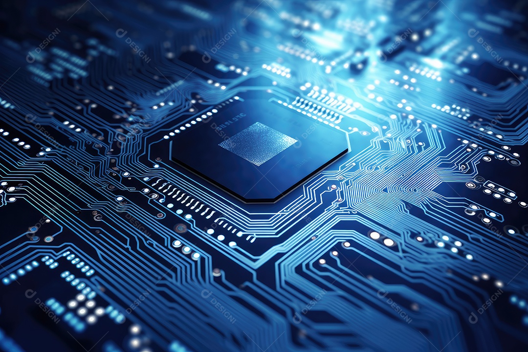 Imagem de tecnologia de computador com fundo de placa de circuito ideal para vários tópicos relacionados a computadores gerada por IA