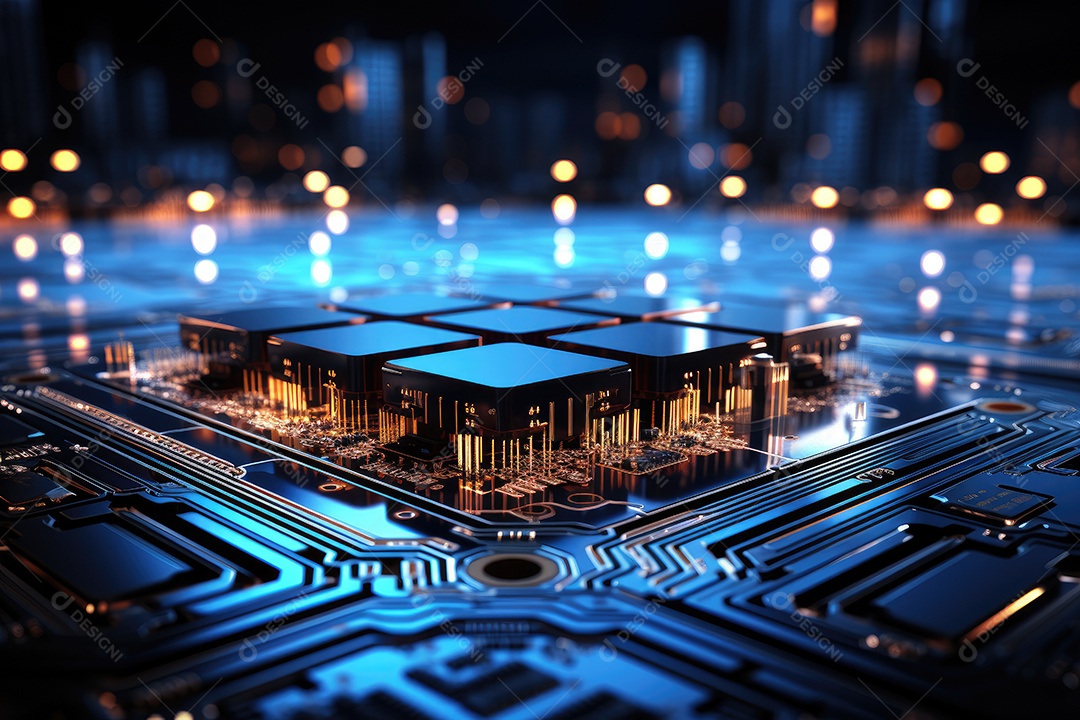 Imagem de tecnologia de computador com fundo de placa de circuito ideal para vários tópicos relacionados a computadores gerada por IA