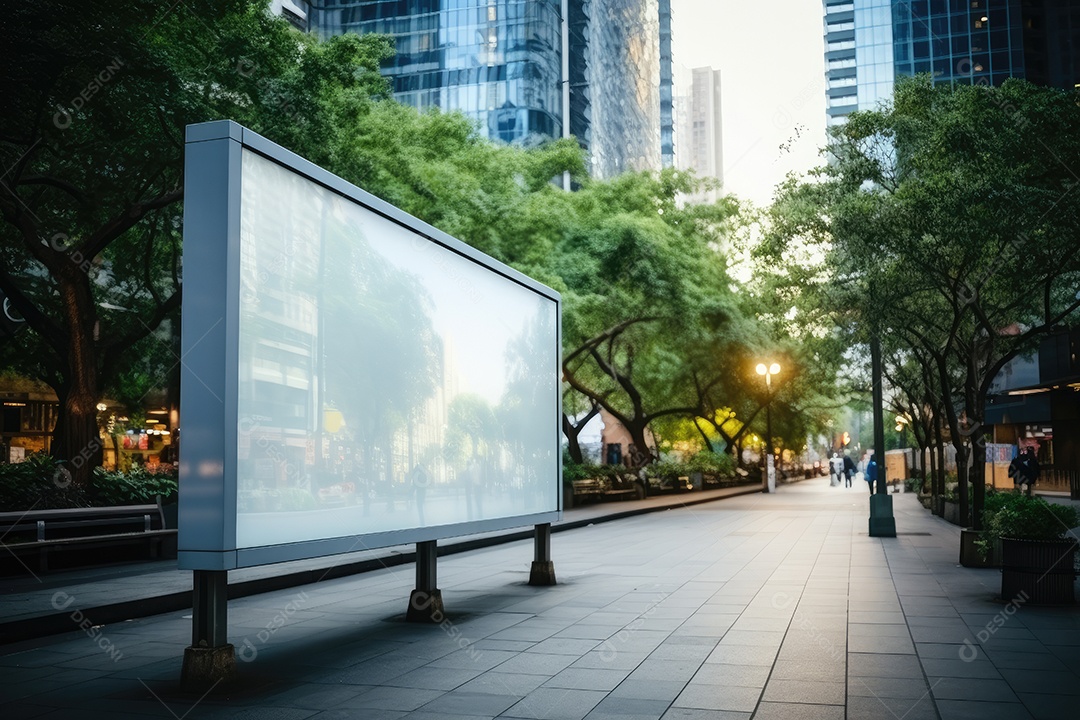 Outdoor vazio no prédio placas de informação ao ar livre gerada por IA