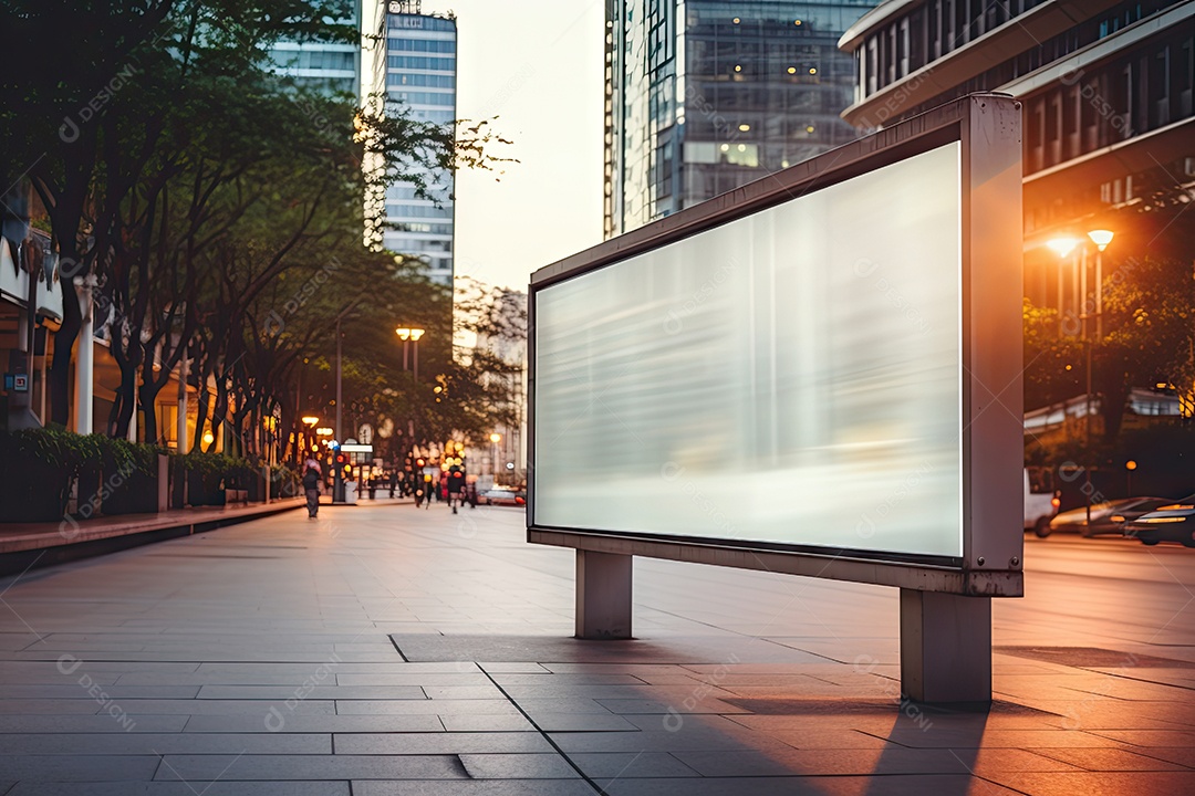 Outdoor vazio no prédio placas de informação ao ar livre gerada por IA