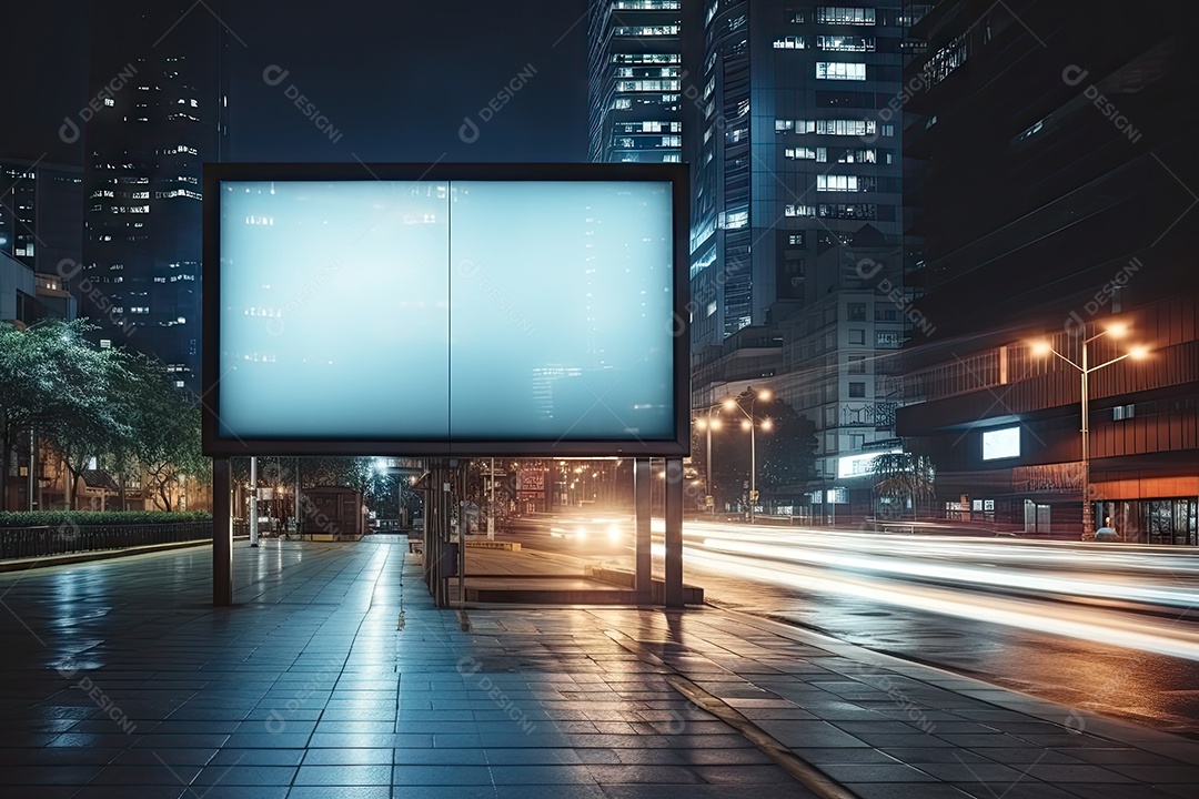 Outdoor vazio no prédio placas de informação ao ar livre gerada por IA