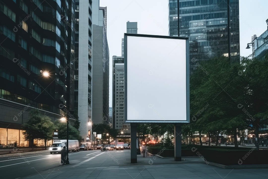 Outdoor vazio no prédio placas de informação ao ar livre gerada por IA