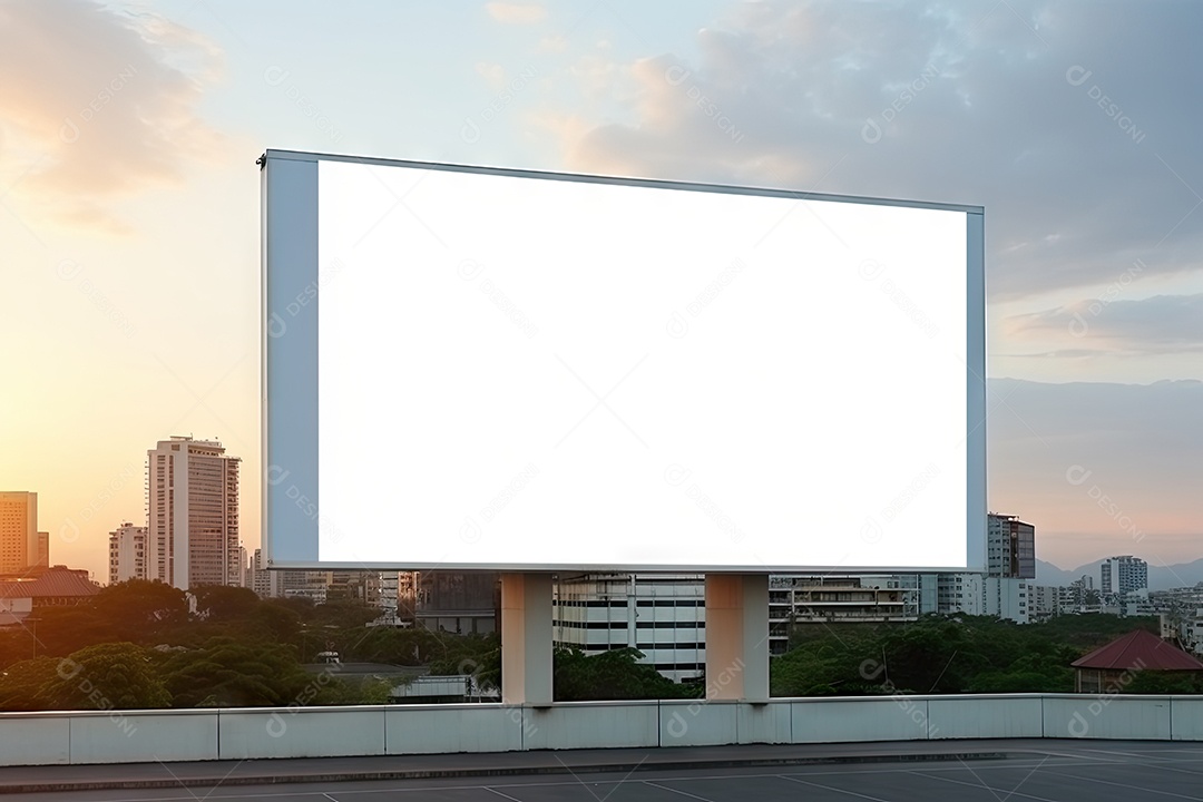 Outdoor vazio no prédio placas de informação ao ar livre gerada por IA