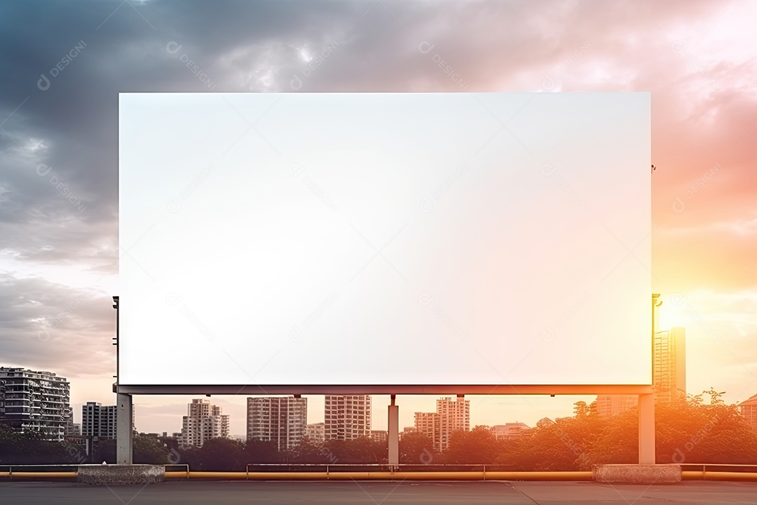 Outdoor vazio no prédio placas de informação ao ar livre gerada por IA