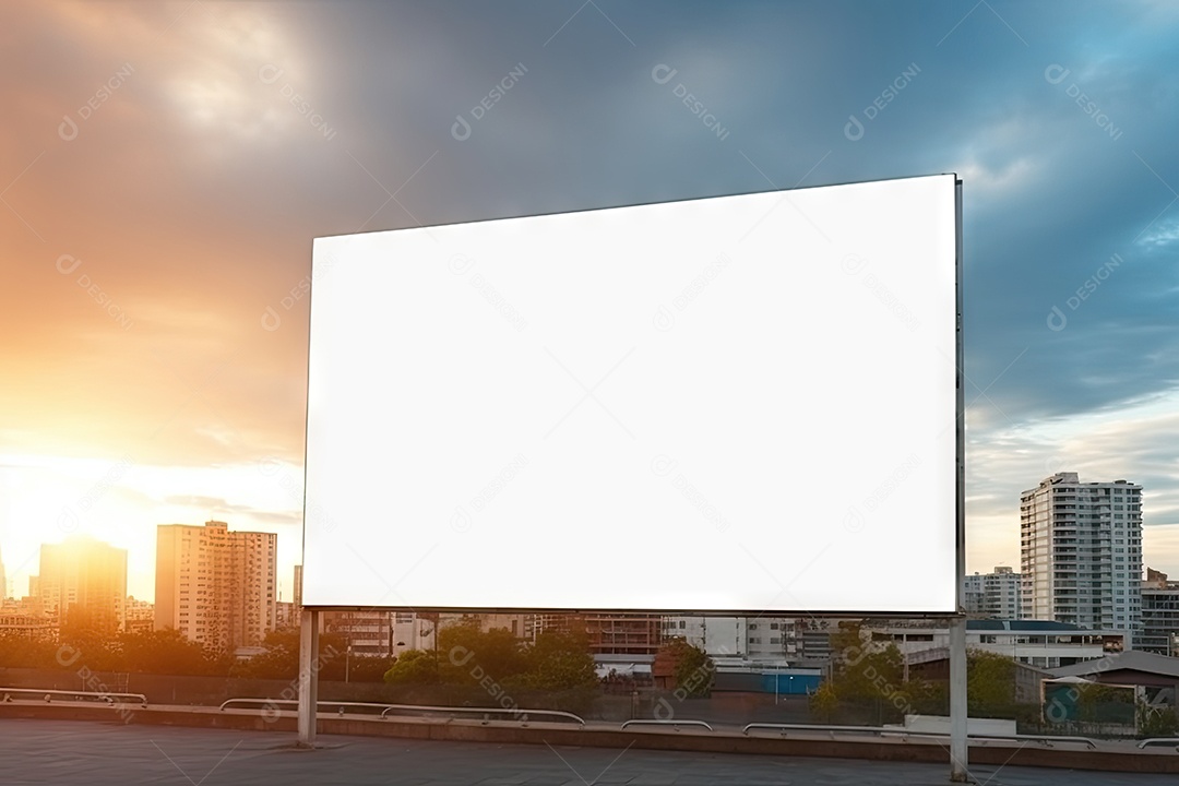 Outdoor vazio no prédio placas de informação ao ar livre gerada por IA