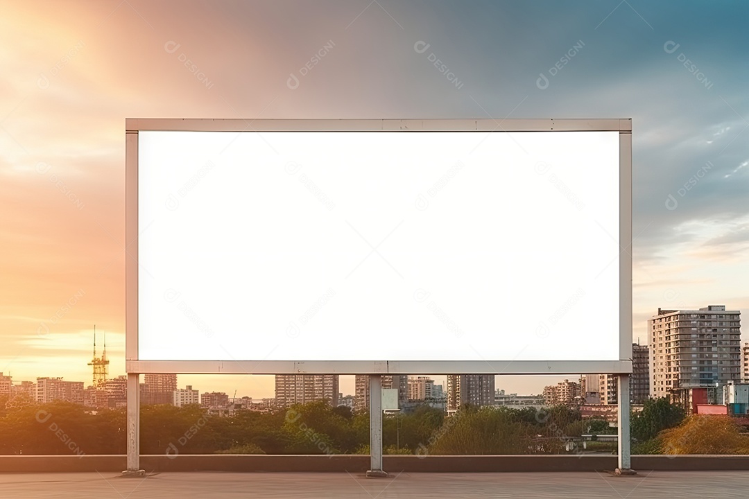 Outdoor vazio no prédio placas de informação ao ar livre gerada por IA