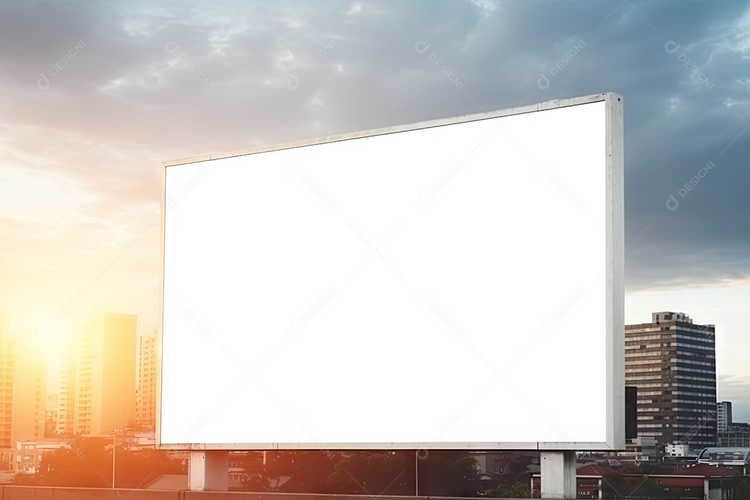 Outdoor vazio no prédio placas de informação ao ar livre gerada por IA