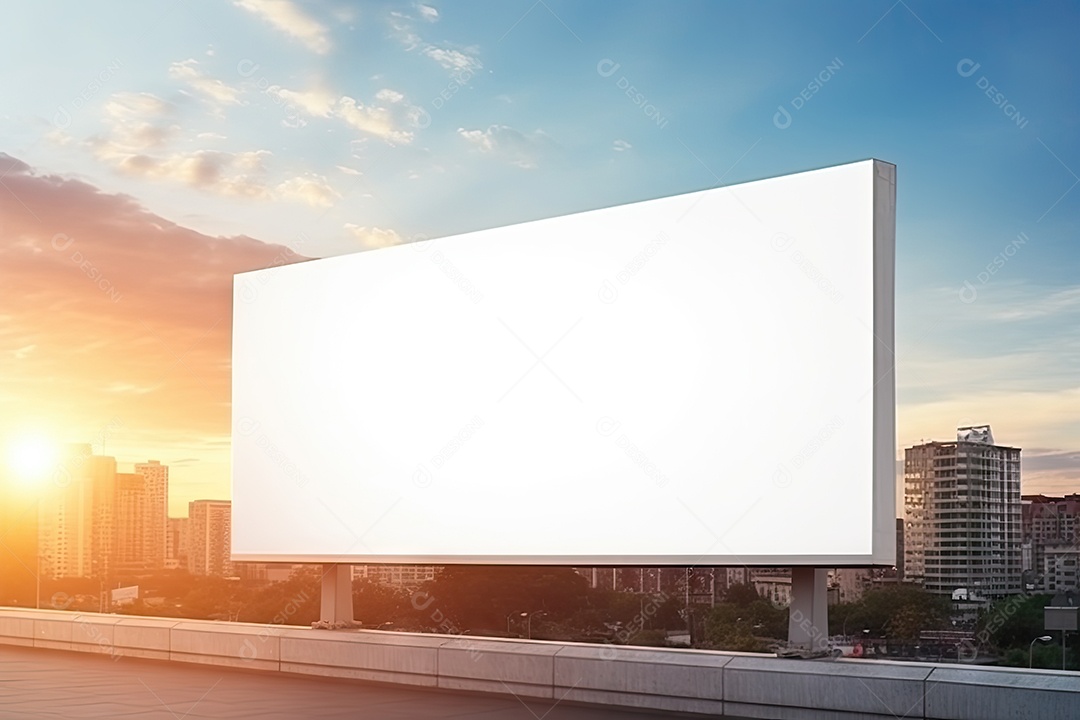 Outdoor vazio no prédio placas de informação ao ar livre gerada por IA
