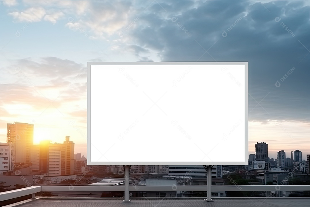 Outdoor vazio no prédio placas de informação ao ar livre gerada por IA