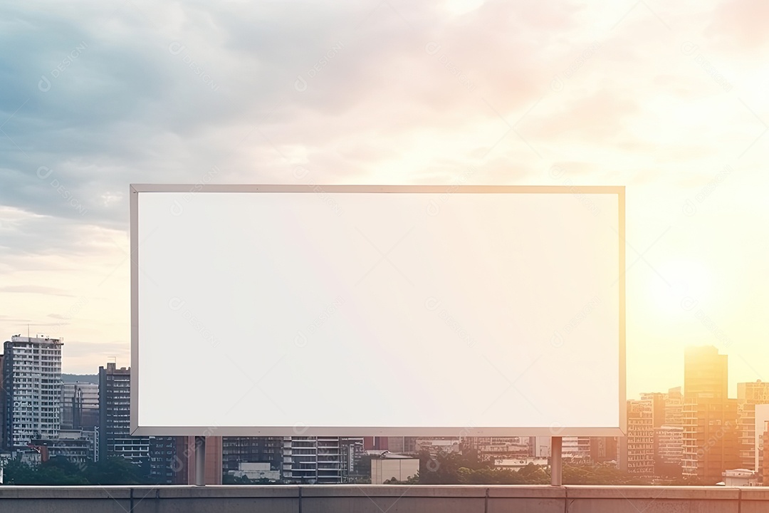 Outdoor vazio no prédio placas de informação ao ar livre gerada por IA