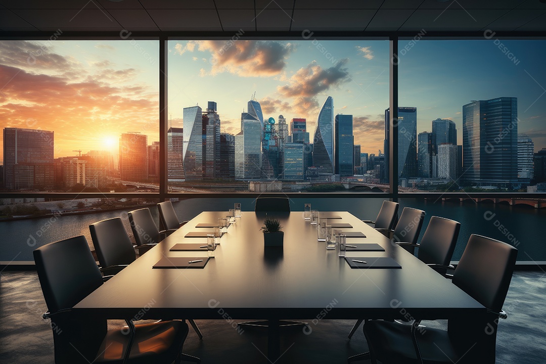 Ambiente de escritório claro e limpo fundo abstrato gerado por IA