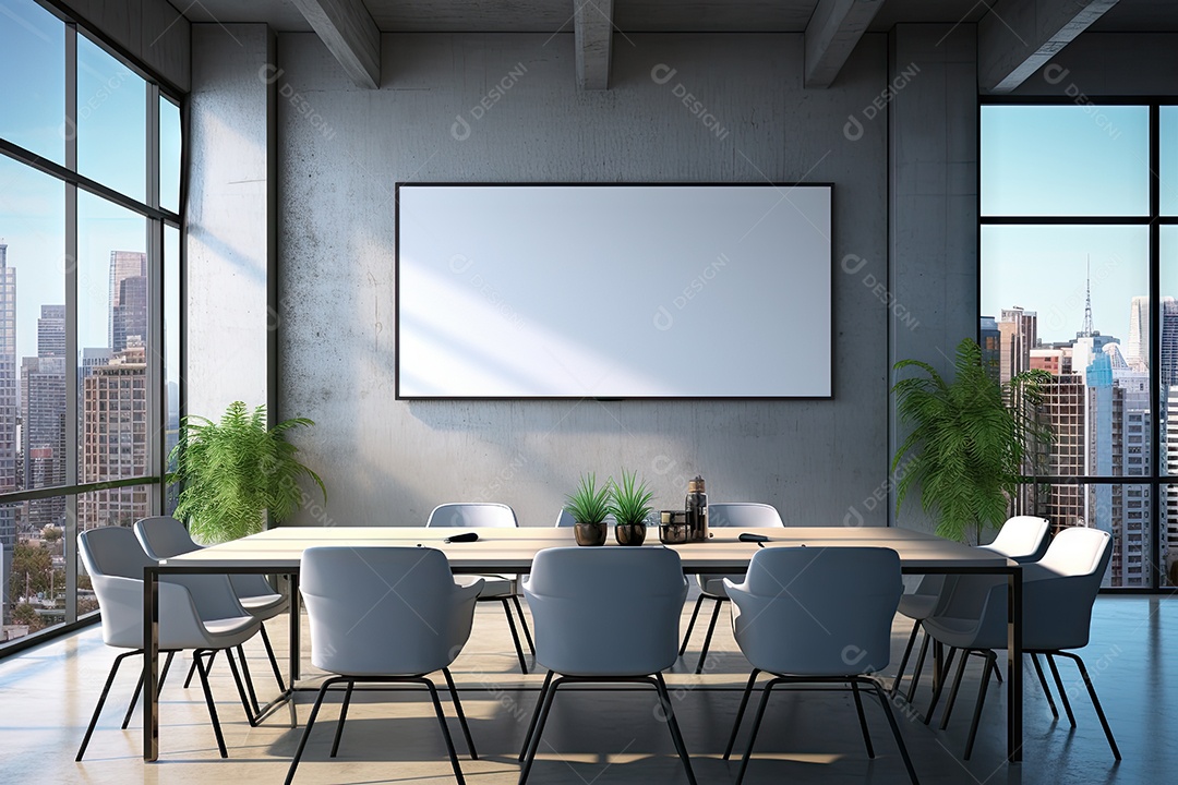 Ambiente de escritório claro e limpo fundo abstrato gerado por IA