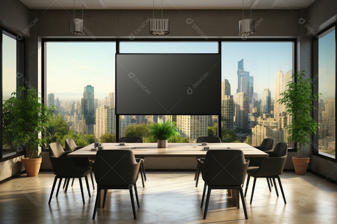 Ambiente de escritório claro e limpo fundo abstrato gerado por IA