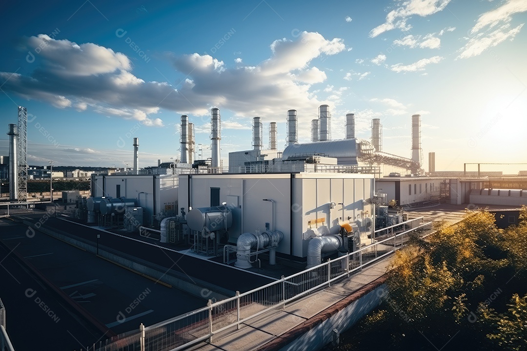 Usina atômica produção de energia elétrica e térmica