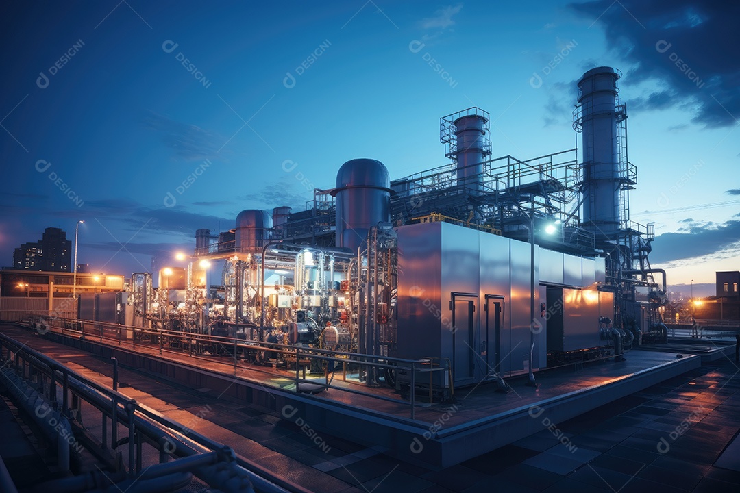 Usina atômica produção de energia elétrica e térmica