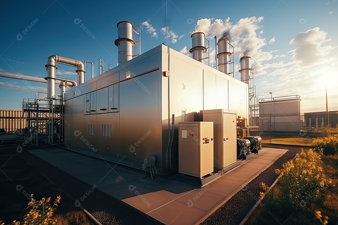 Usina atômica produção de energia elétrica e térmica