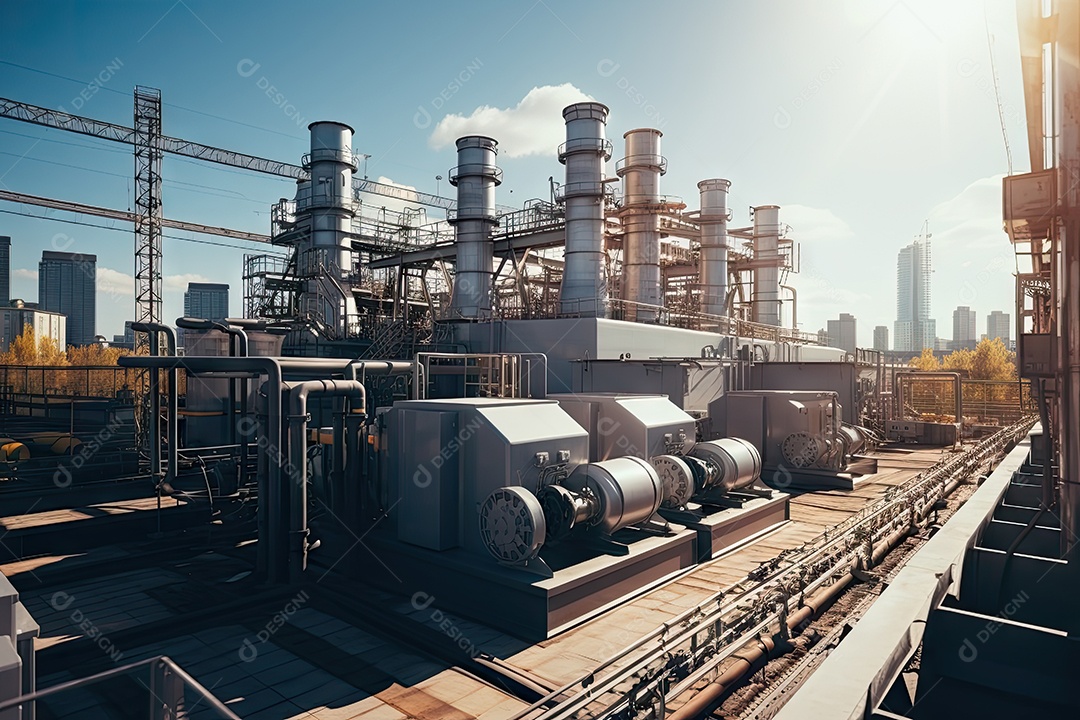 Usina atômica produção de energia elétrica e térmica