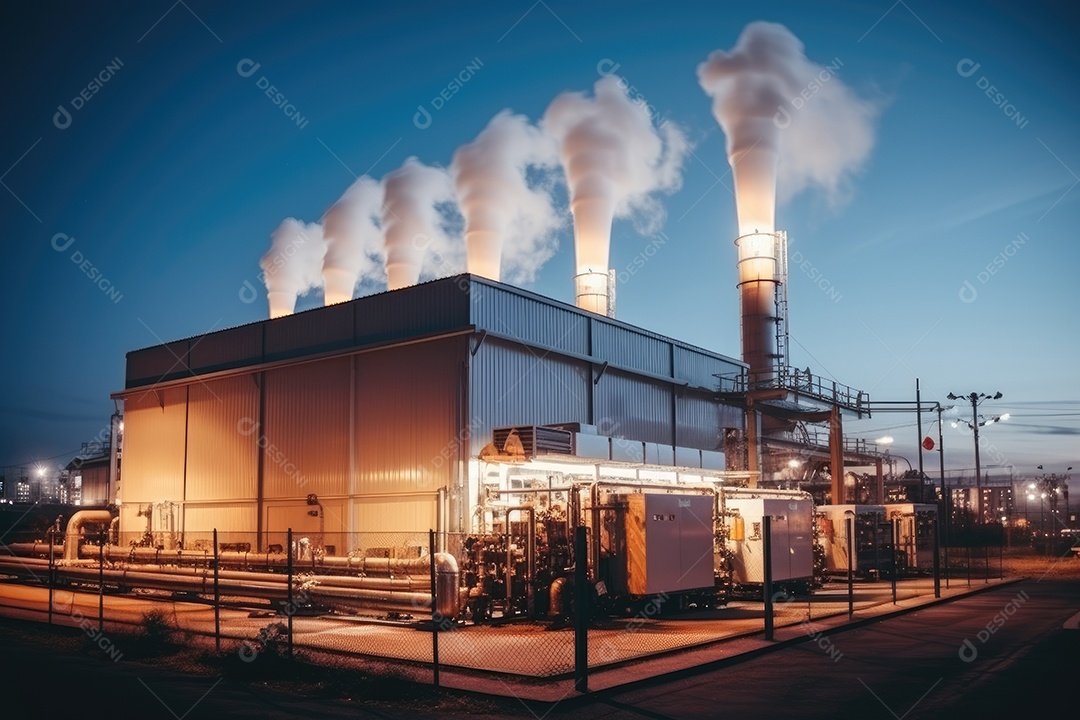 Usina atômica produção de energia elétrica e térmica