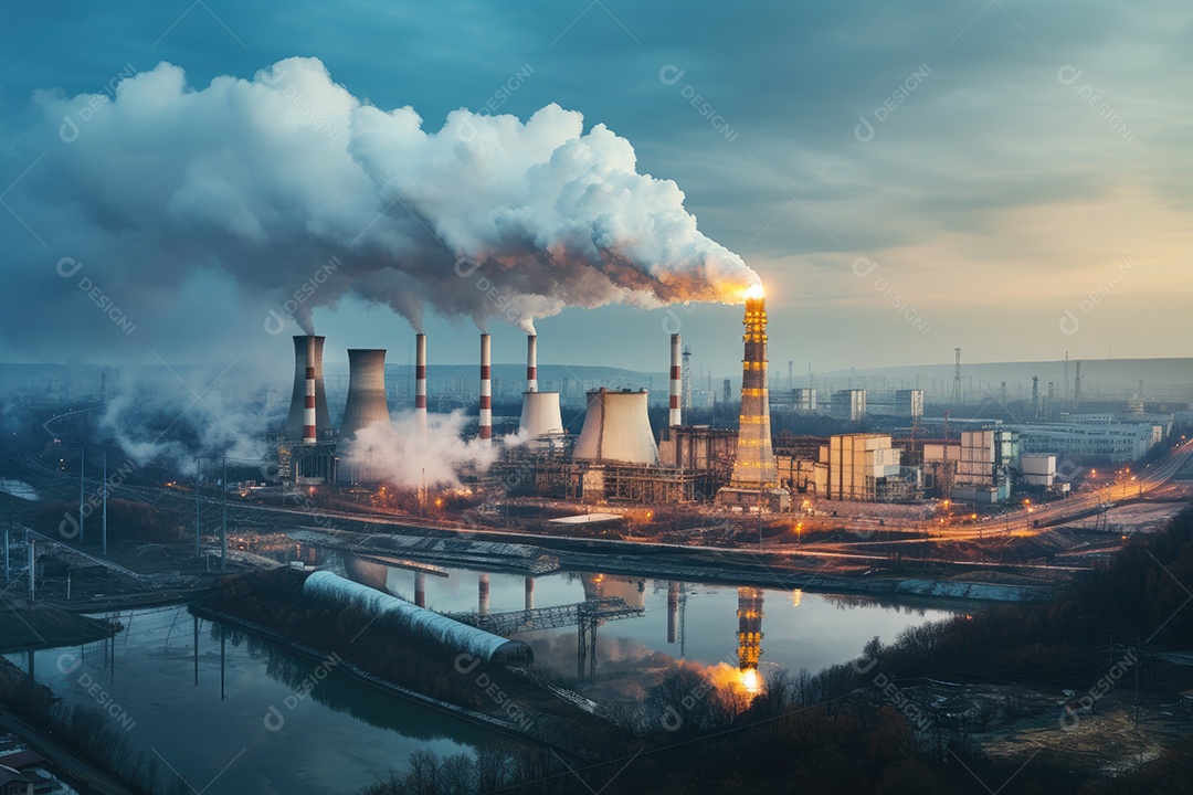 Usina atômica produção de energia elétrica e térmica