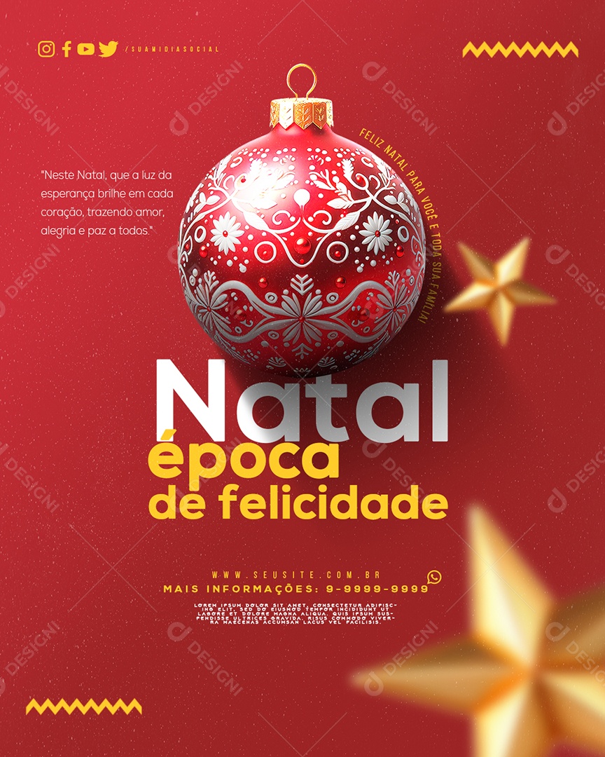 Story Feliz Natal Época de Felicidade Social Media PSD Editável