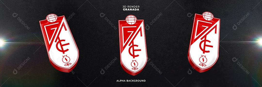 Icones 3D Banner Brasão De Time Granada Para Composição PSD