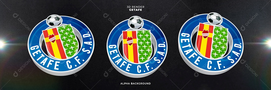 Icones 3D Banner Brasão De Time Getafe Para Composição PSD