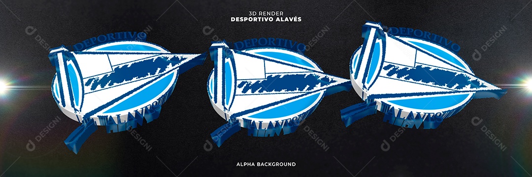 Icones 3D Banner Brasão De Time Desportivo Alavés Para Composição PSD