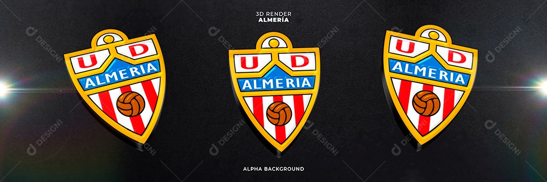 Icones 3D Banner Brasão De Time Almería Para Composição PSD