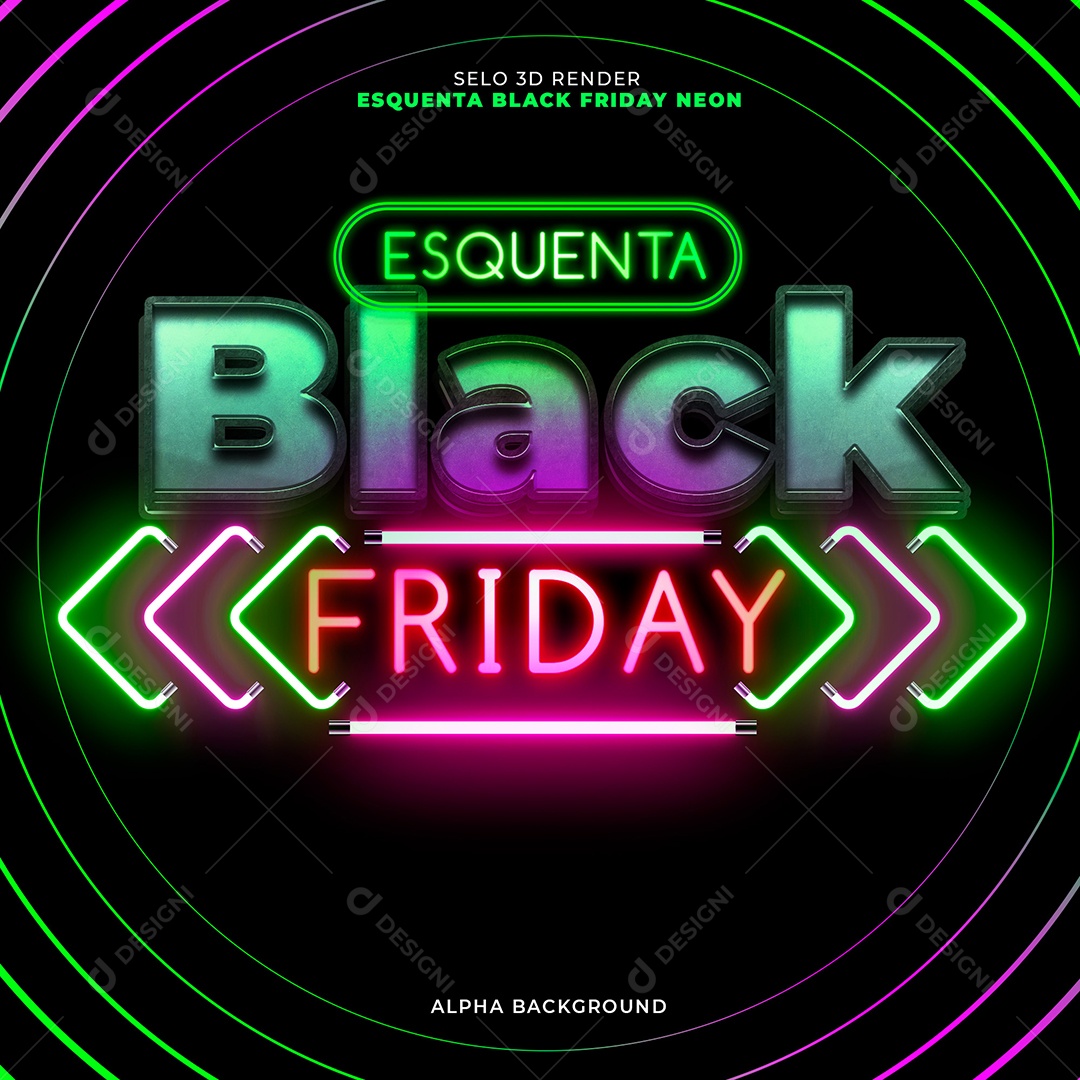 Selo 3D Esquenta Black Friday Para Composição PSD