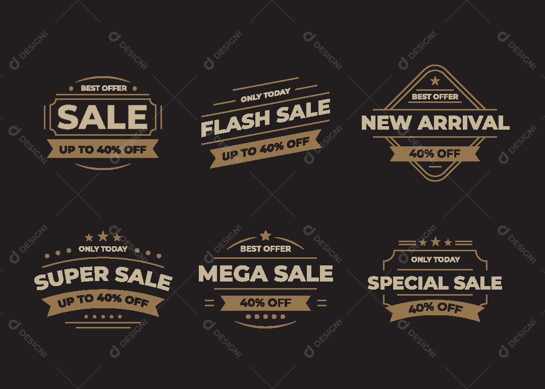 Conjunto de Etiquetas Ilustração Vetor EPS