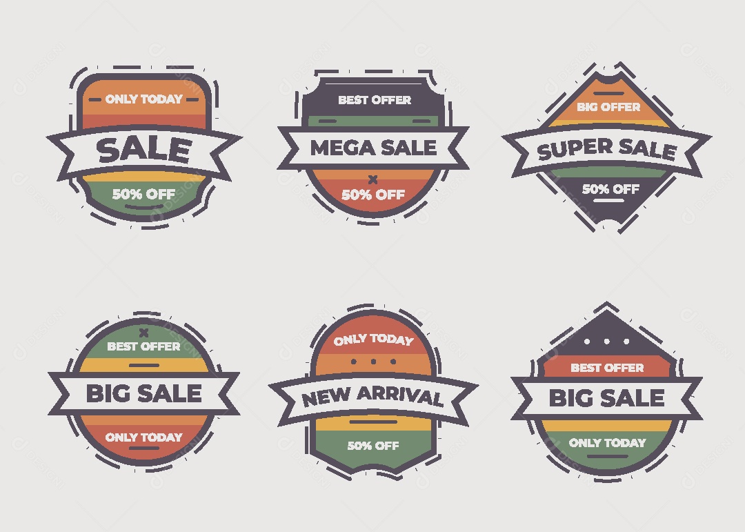 Conjunto de Etiquetas Ilustração Vetor EPS