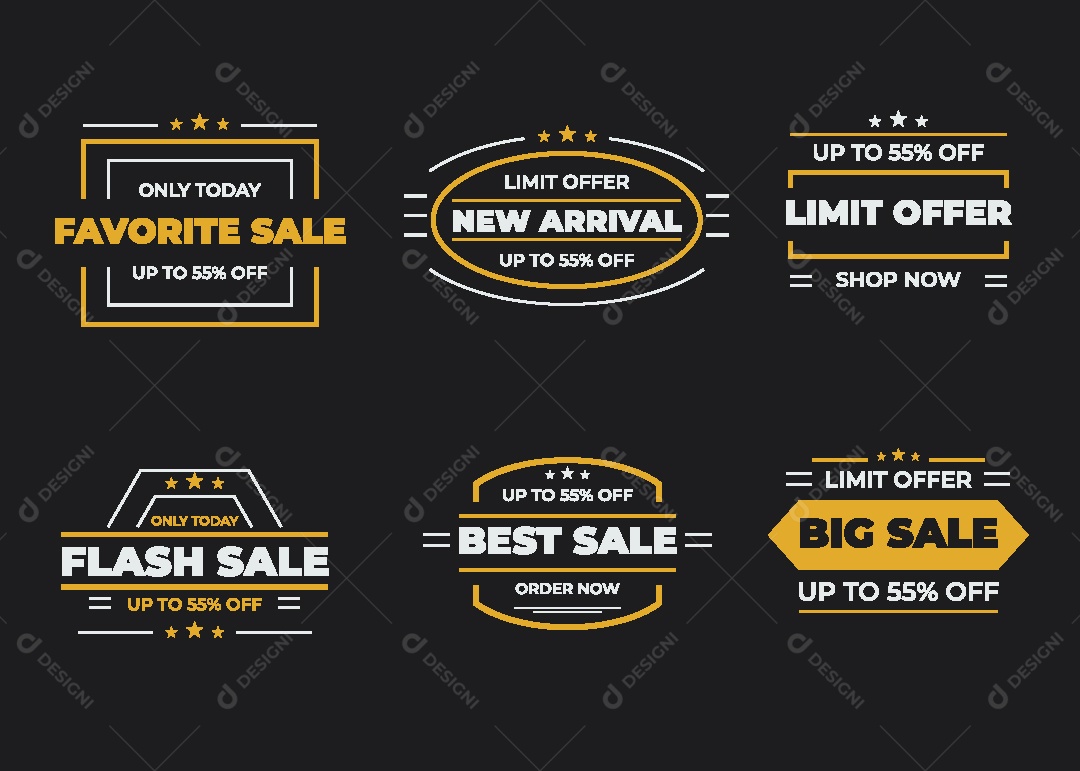 Conjunto de Etiquetas Ilustração Vetor EPS