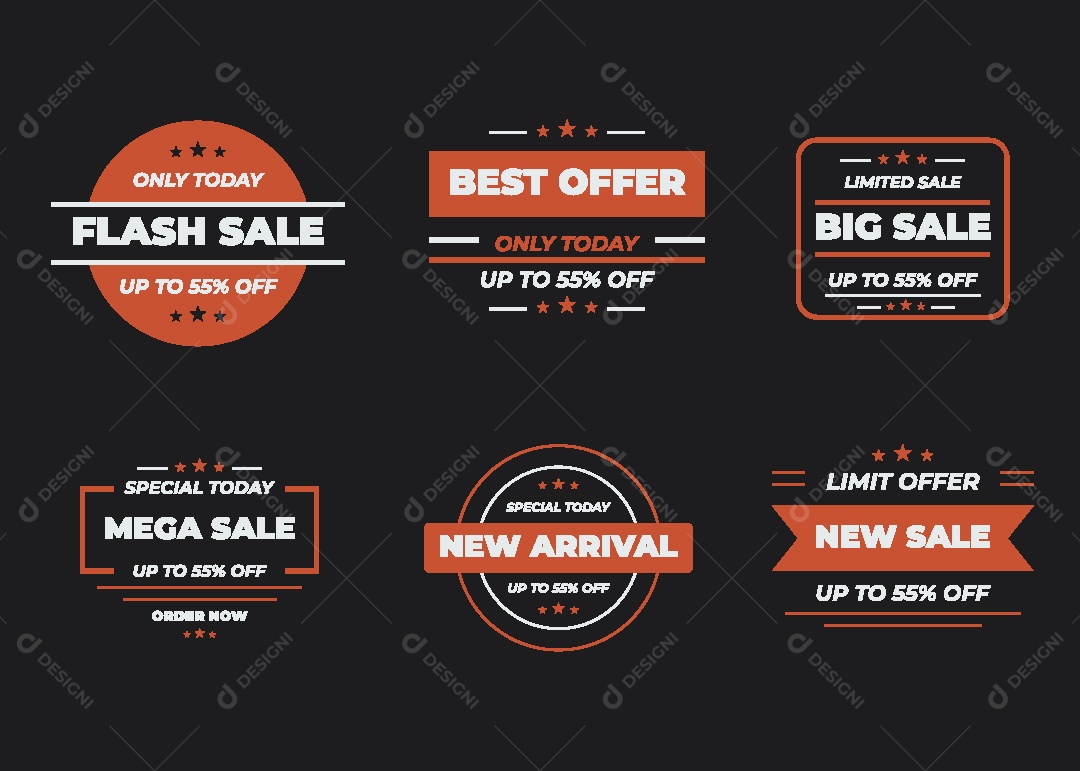 Conjunto de Etiquetas Ilustração Vetor EPS