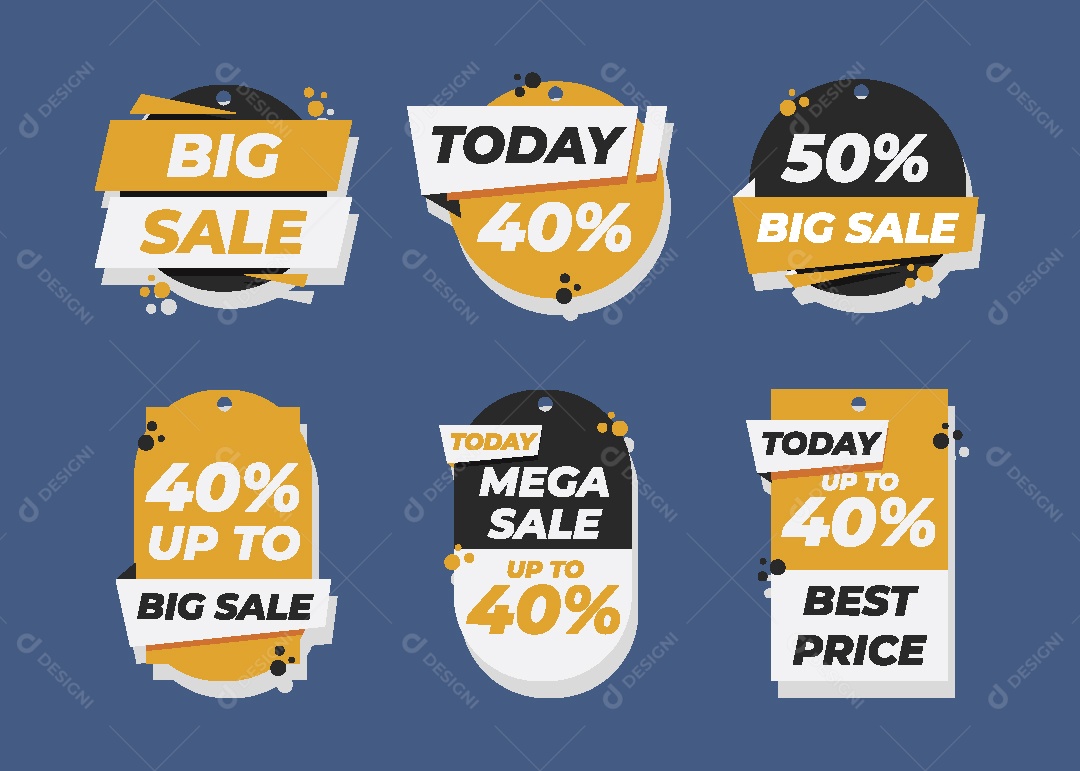 Conjunto de Etiquetas Ilustração Vetor EPS